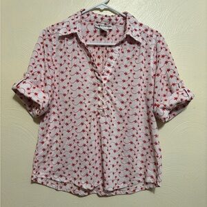 Cathy Daniels Pink Buttoned Relaxed Blouse